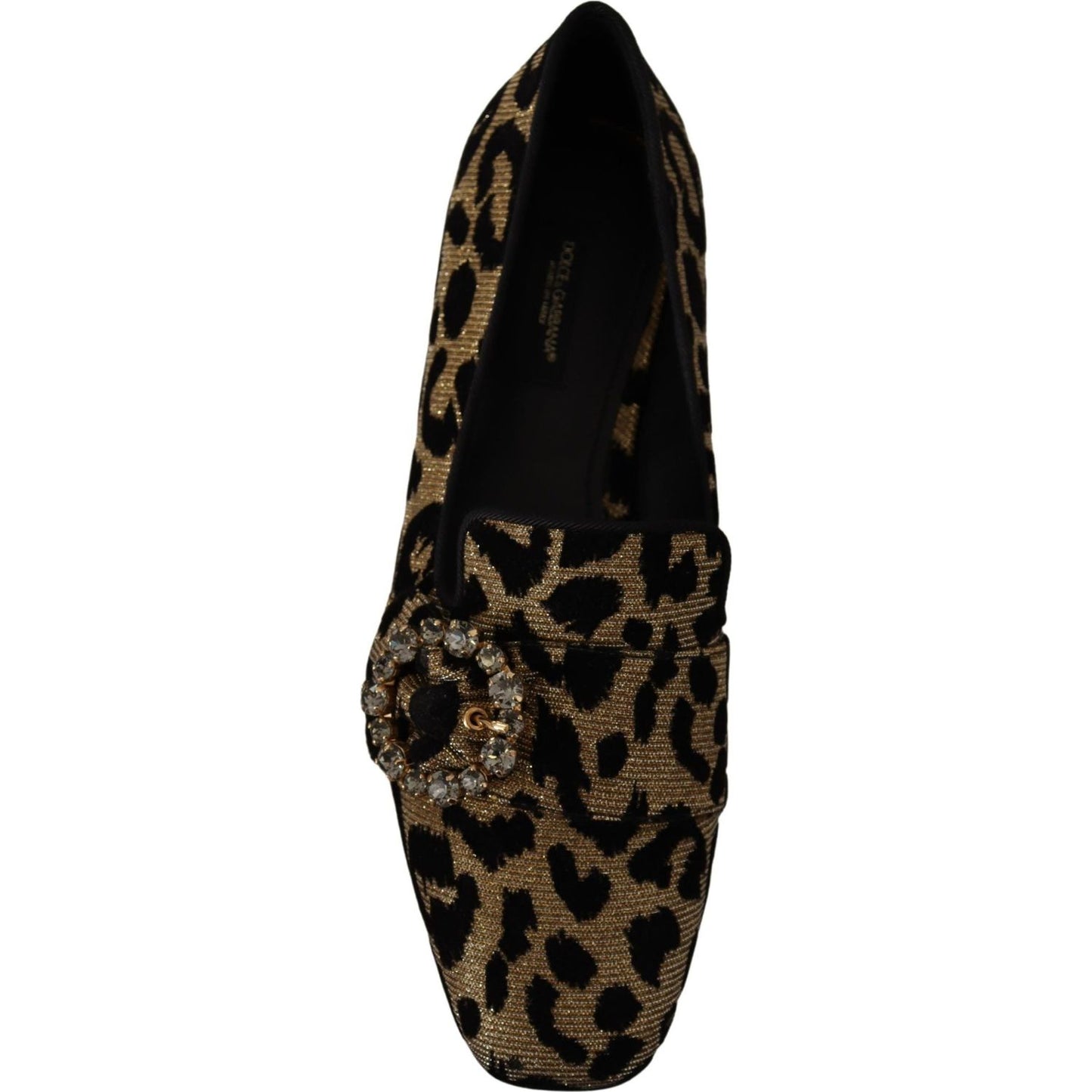 Dolce & Gabbana Elegant Leopard Crystal Gem Loafers Dolce & Gabbana