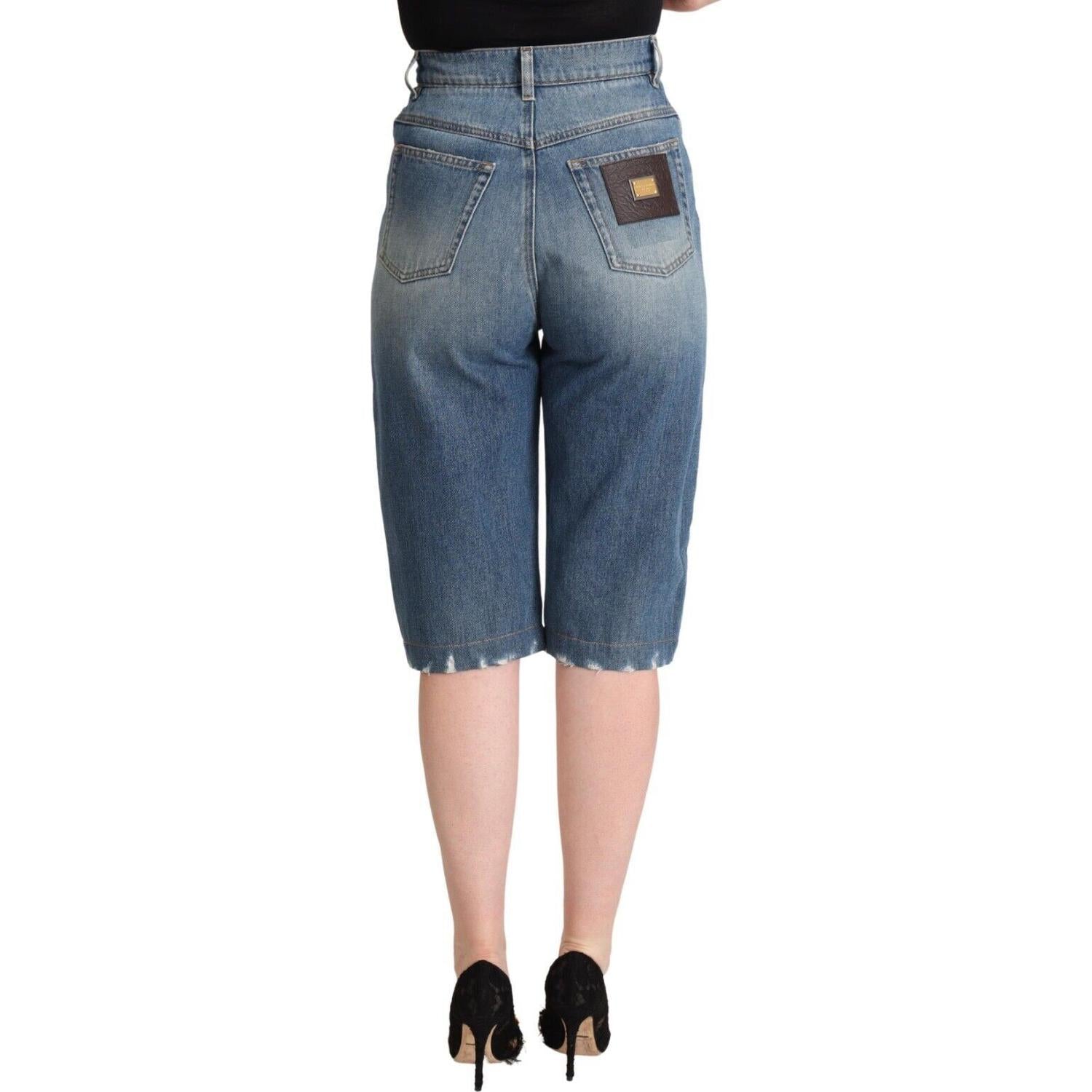 Dolce & Gabbana High-Waisted Italian Cropped Denim Jeans