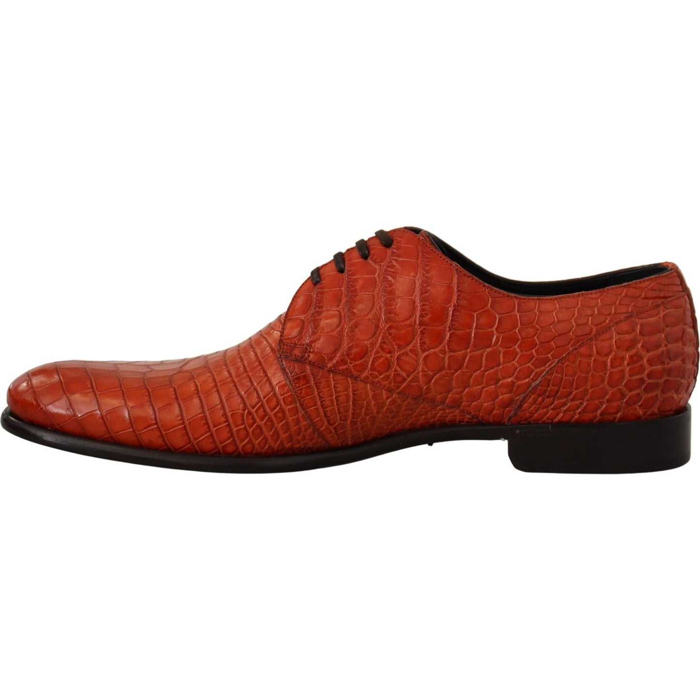 Dolce & Gabbana Exotic Orange Croc Leather Laceup Dress Shoes Dolce & Gabbana