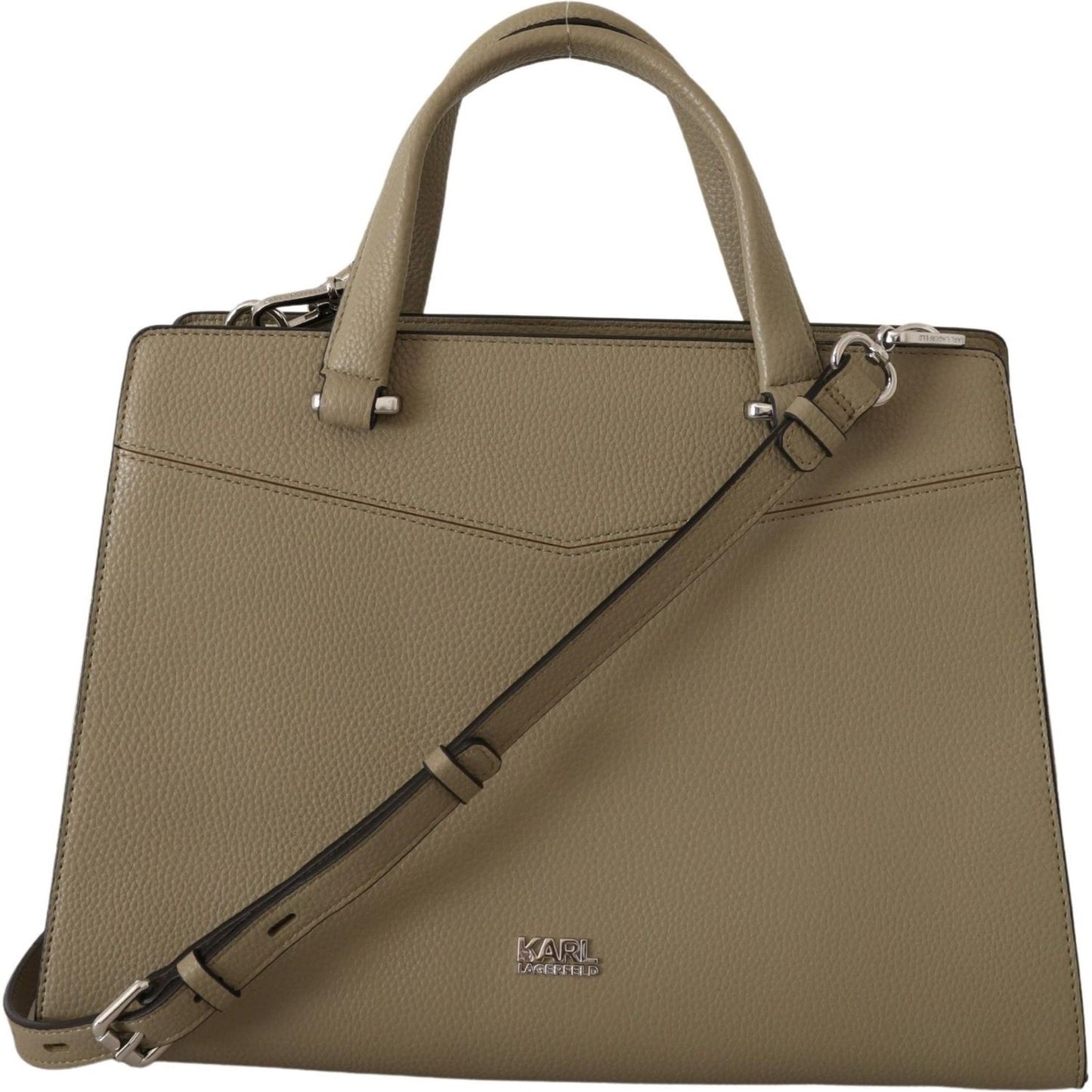 Karl Lagerfeld Sage Green Leather Tote Bag