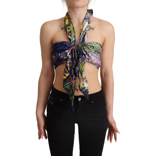 Dolce & Gabbana Sumptuous Silk Halter Cropped Top - Multicolor Dolce & Gabbana