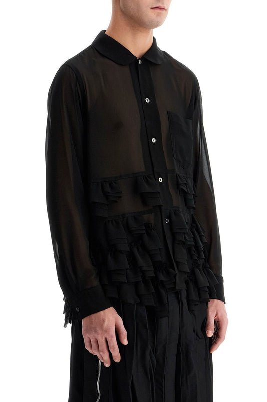 COMME DES GARCONS BLACK georgette blouse with ruffles Shirts COMME DES GARCONS BLACK