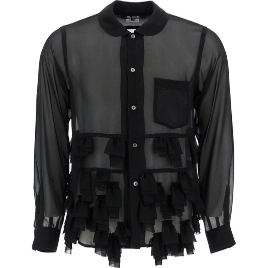 COMME DES GARCONS BLACK georgette blouse with ruffles Shirts COMME DES GARCONS BLACK