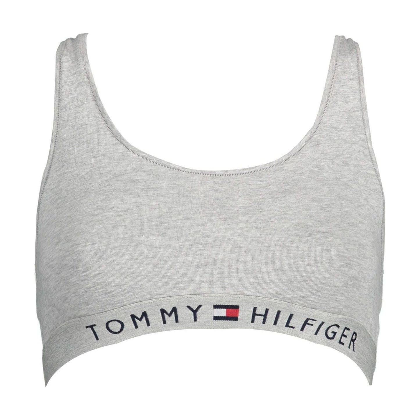 Tommy Hilfiger Gray Cotton Women Sports Bra Tommy Hilfiger