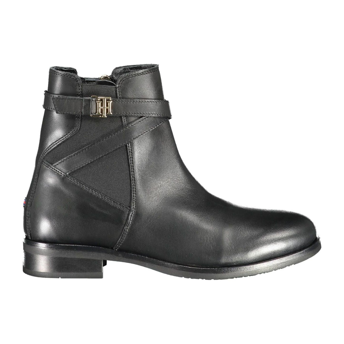 Tommy Hilfiger Black Leather Women Boot Tommy Hilfiger