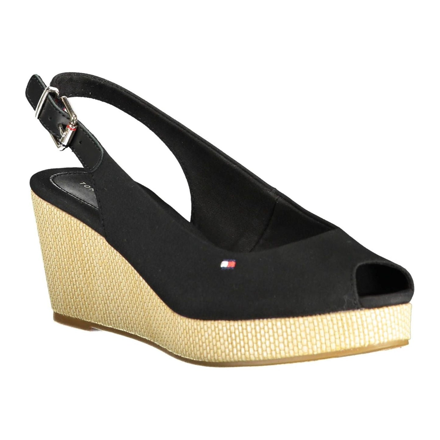 Tommy Hilfiger Black Cotton Women Sandal Tommy Hilfiger