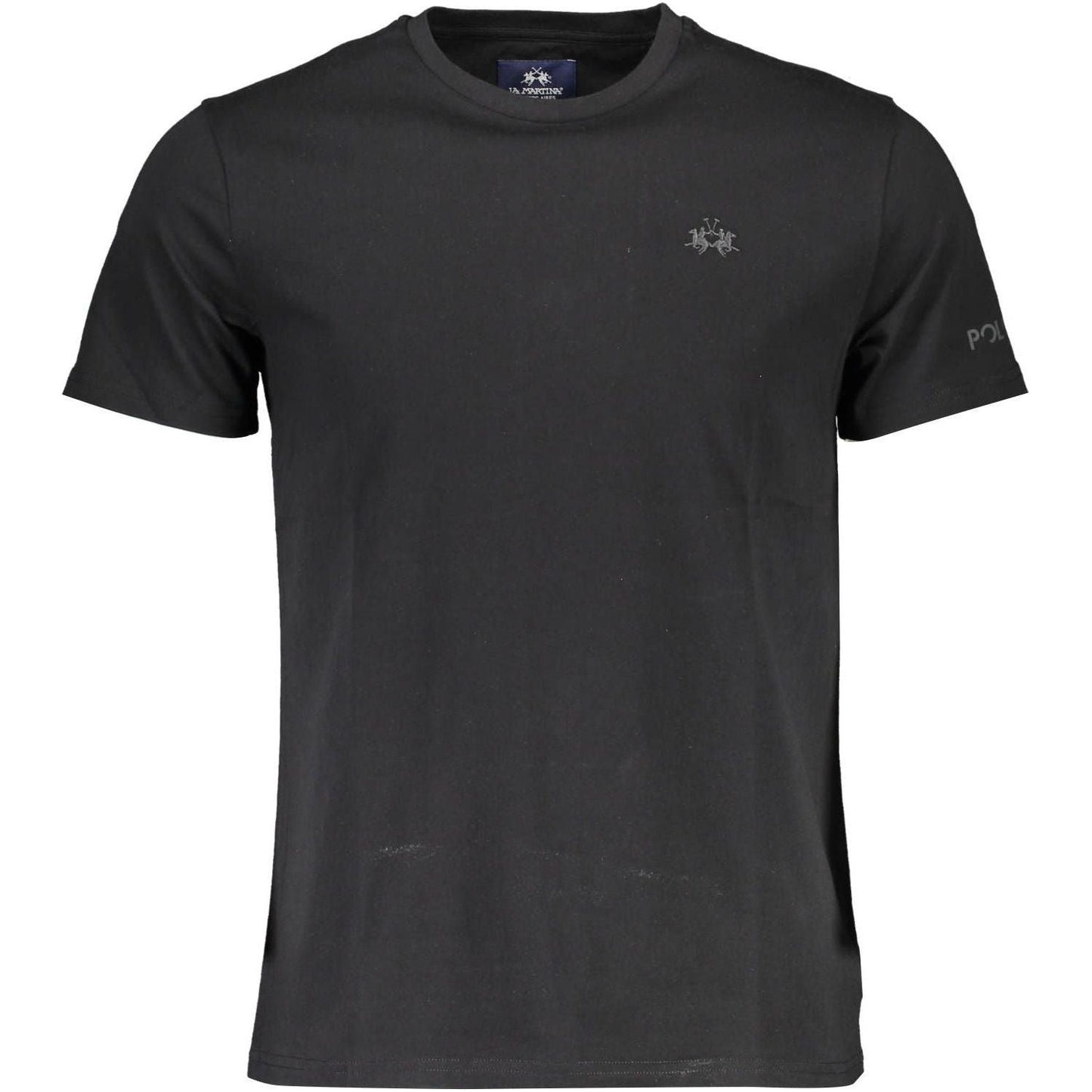 La Martina Black Cotton Men T-Shirt La Martina