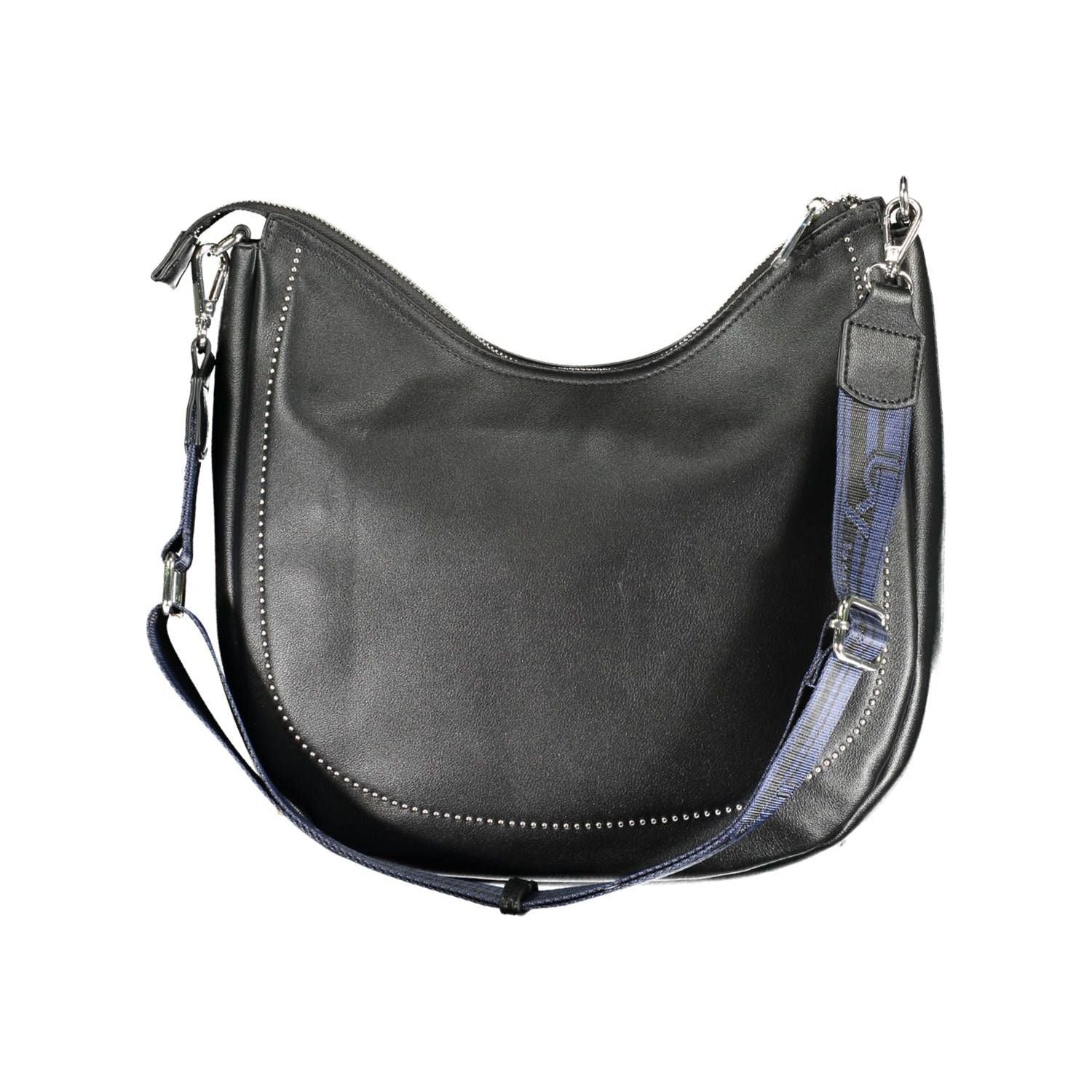 Front view with bag zipped and handles upright.