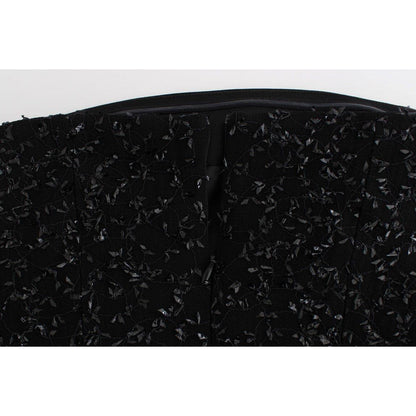 Masha Ma Black Strapless Embellished Pencil Dress