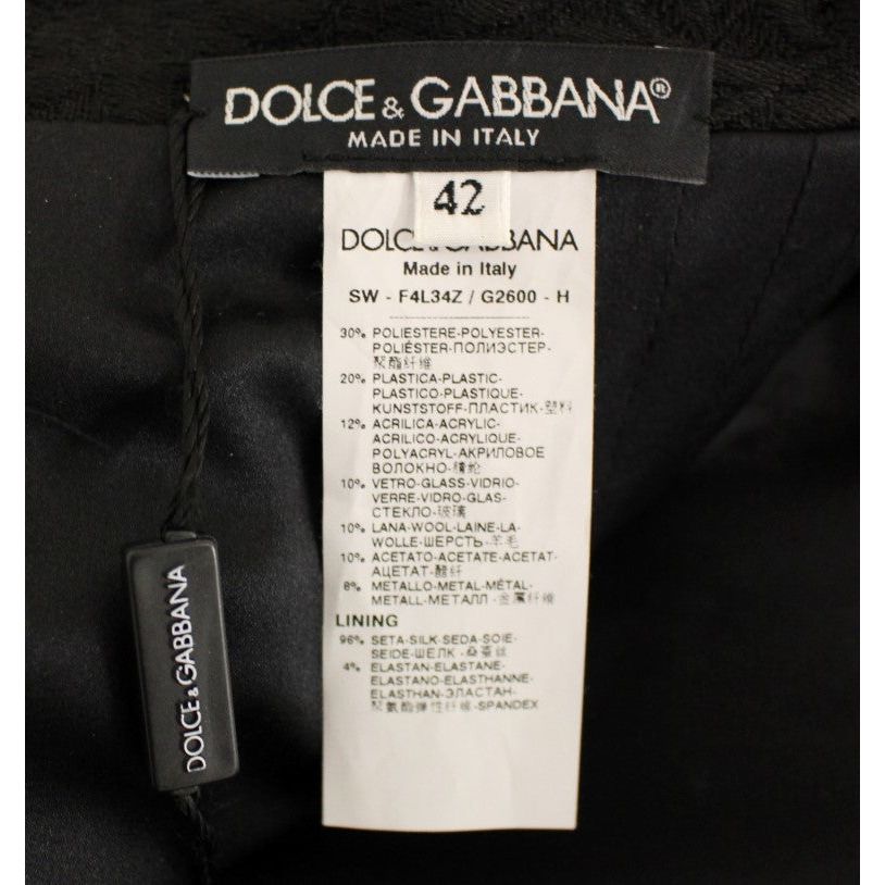 Dolce & Gabbana Black Crystal Embellished Masterpiece Skirt Dolce & Gabbana