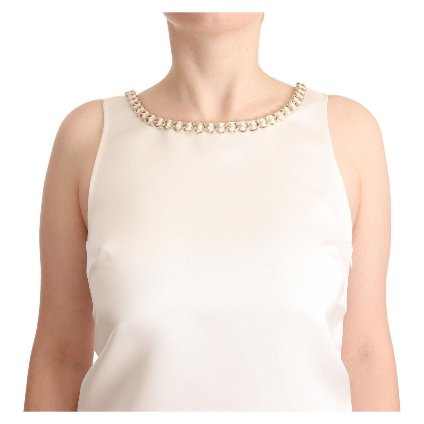 Elisabetta Franchi Elegant Sleeveless Mini Dress with Embellished Neckline Elisabetta Franchi