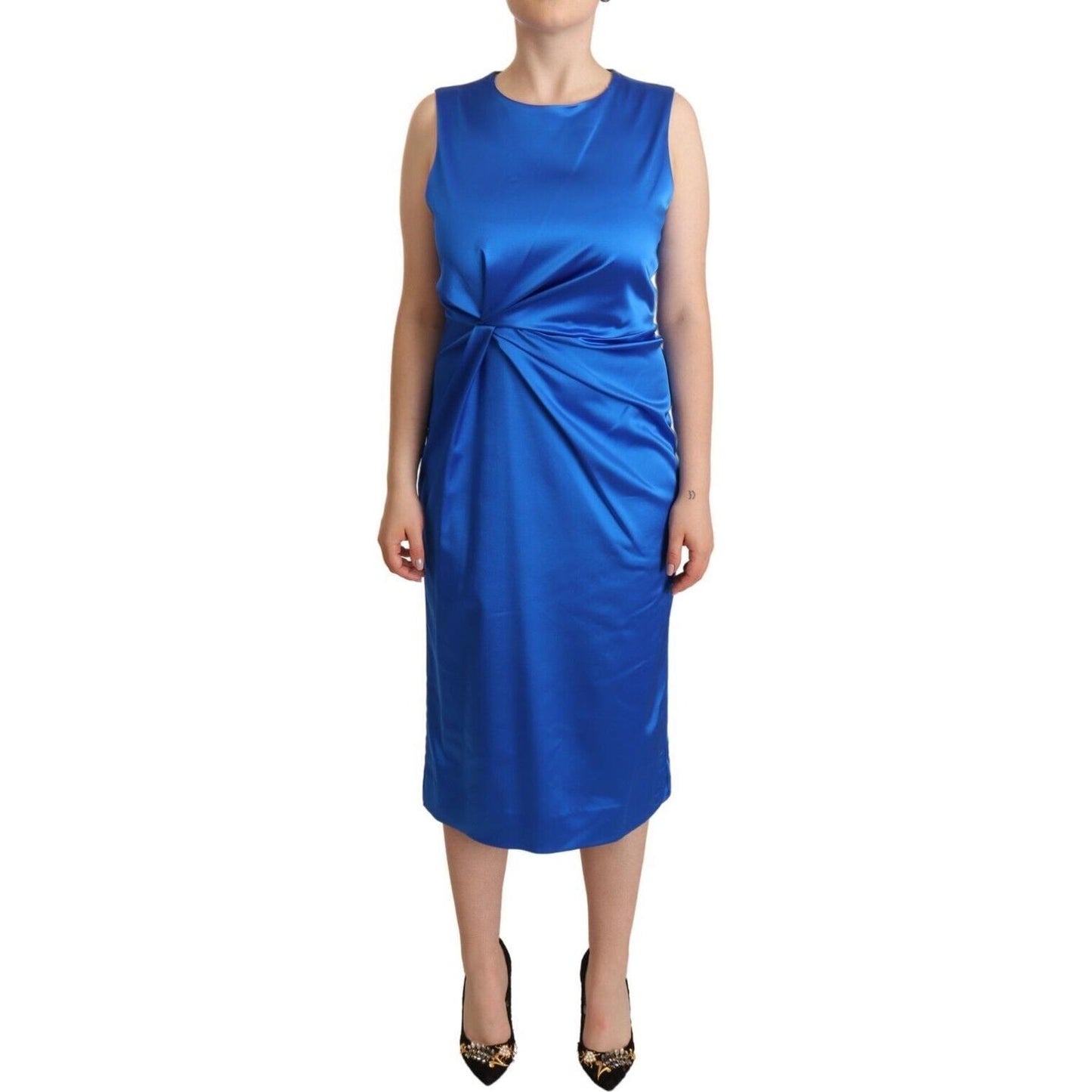 P.A.R.O.S.H. Elegant Sleeveless Sheath Midi Dress P.A.R.O.S.H.