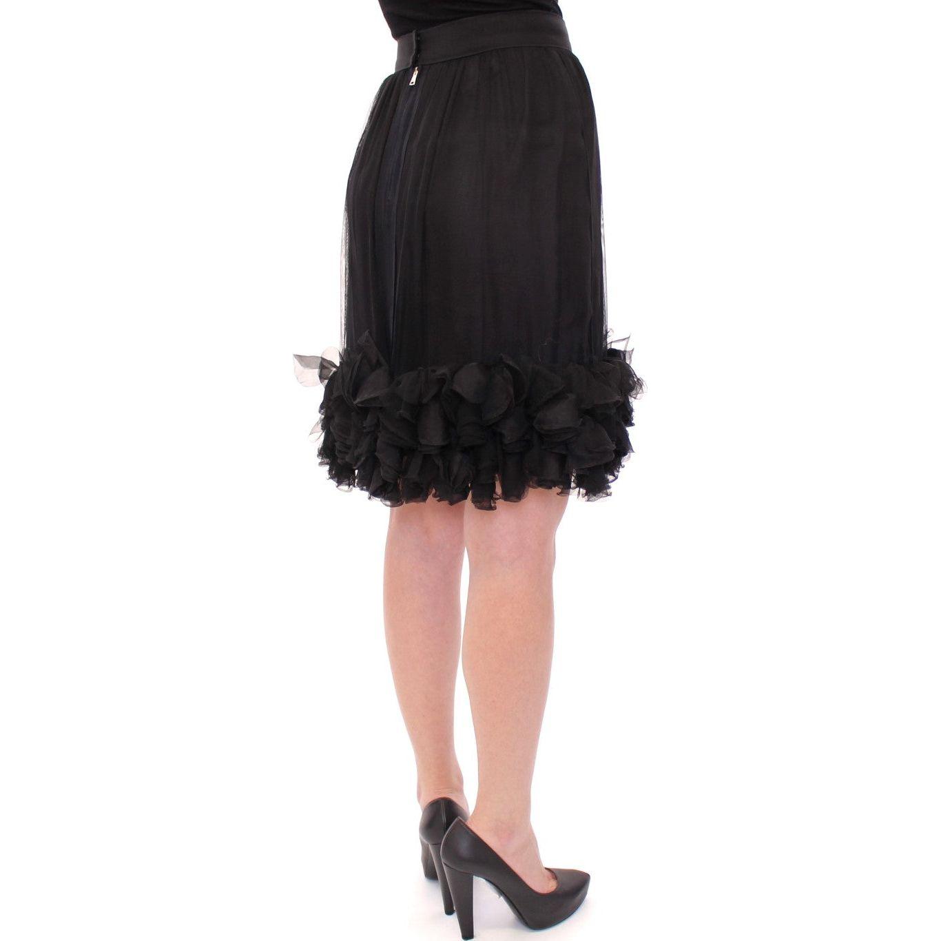 Dolce & Gabbana Elegant Silk Black Skirt for Evenings Dolce & Gabbana