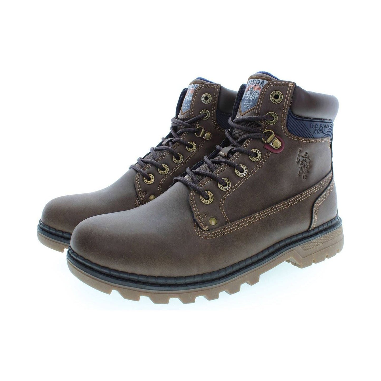 U.S. POLO ASSN. Brown Polyester Men Boot U.S. POLO ASSN.