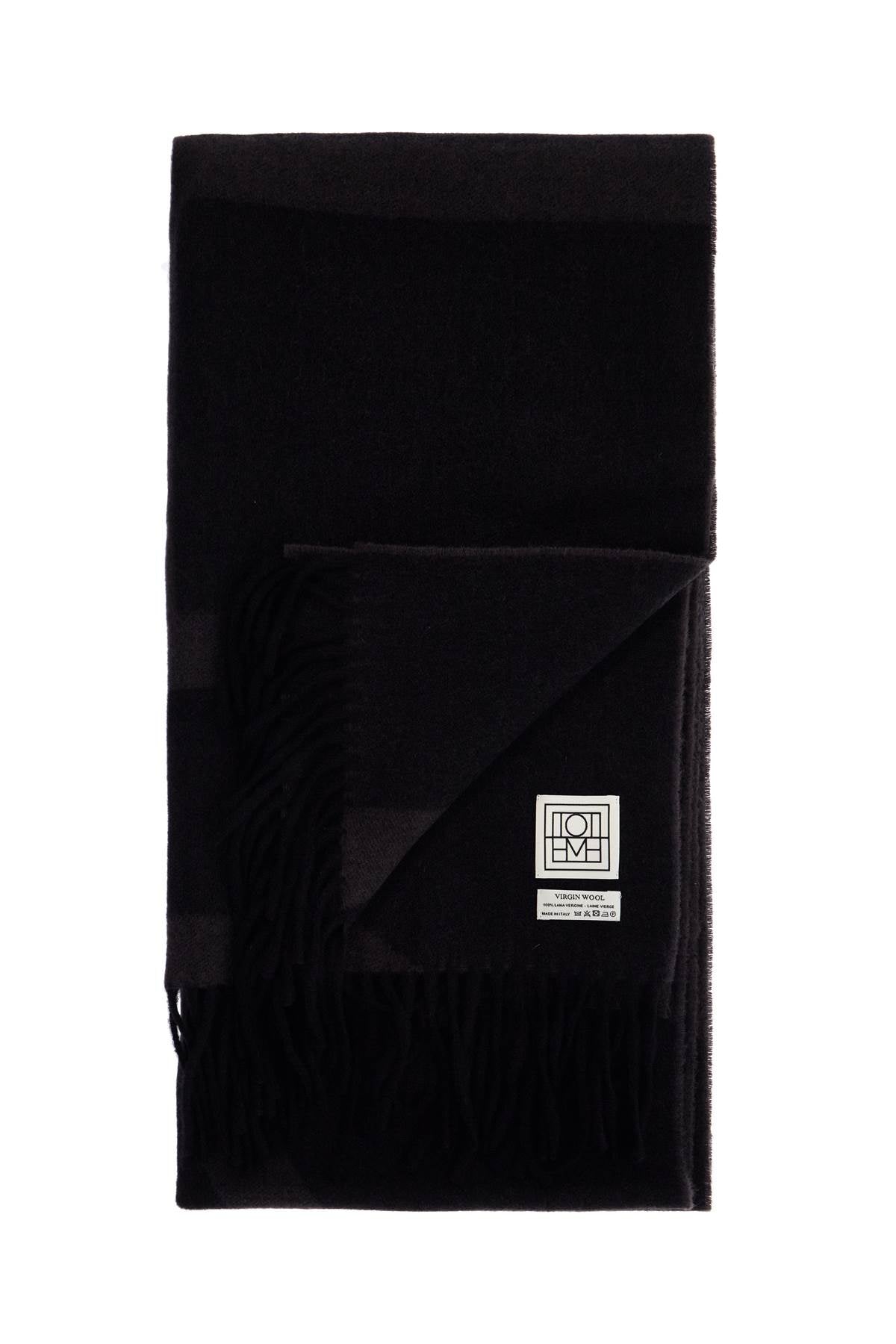 Toteme charcoal grey monogram jacquard wool scarf Scarves Hats & Gloves Toteme