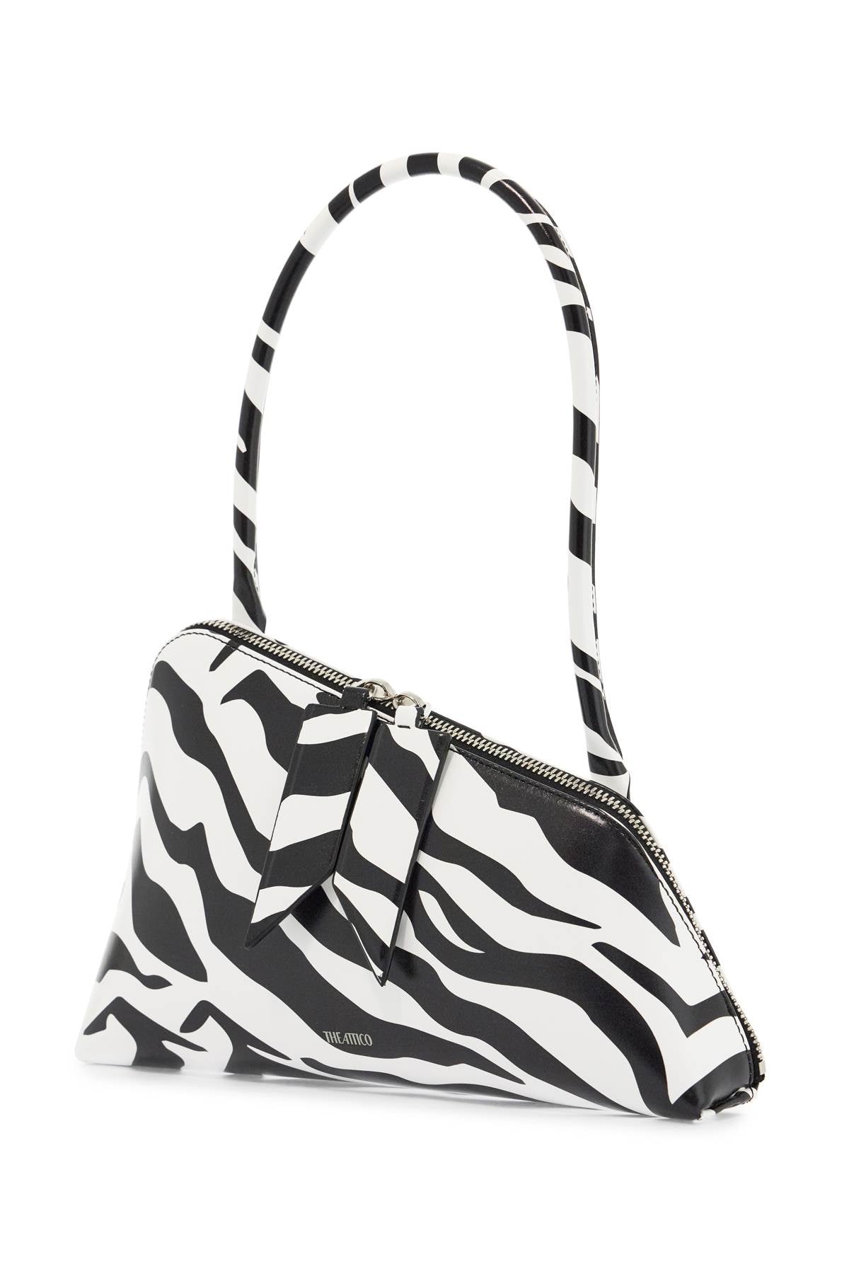 The Attico borsa a spalla triangolare animalier bianco e nero Handbag The Attico