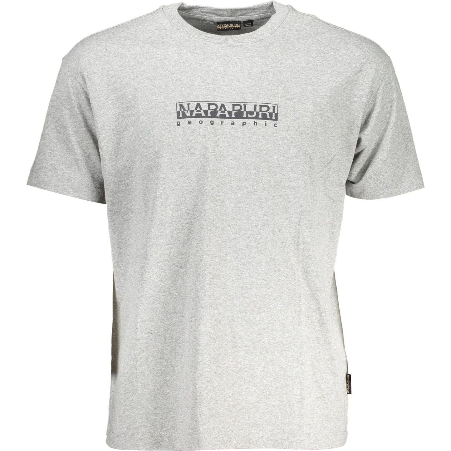 Napapijri Gray Cotton Men T-Shirt Napapijri