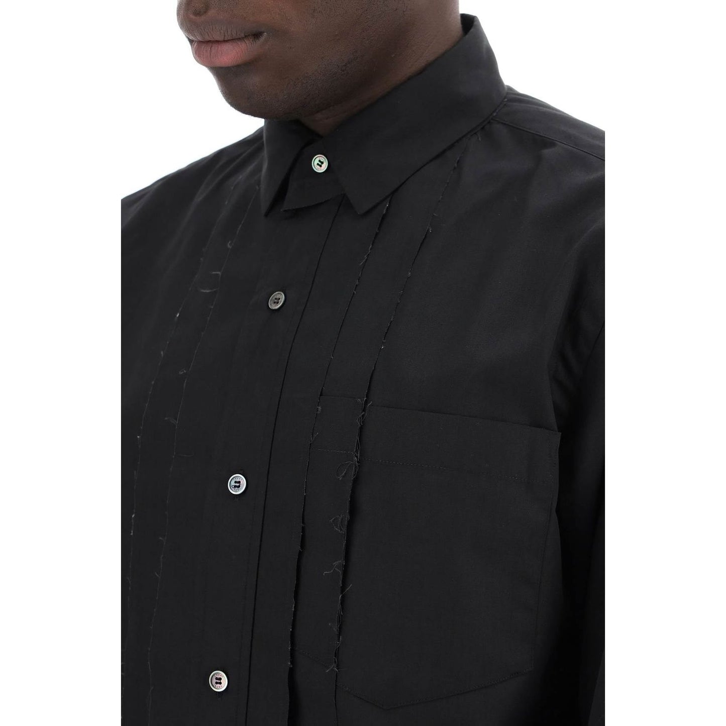 Sacai layered poplin effect shirt with Shirts Sacai