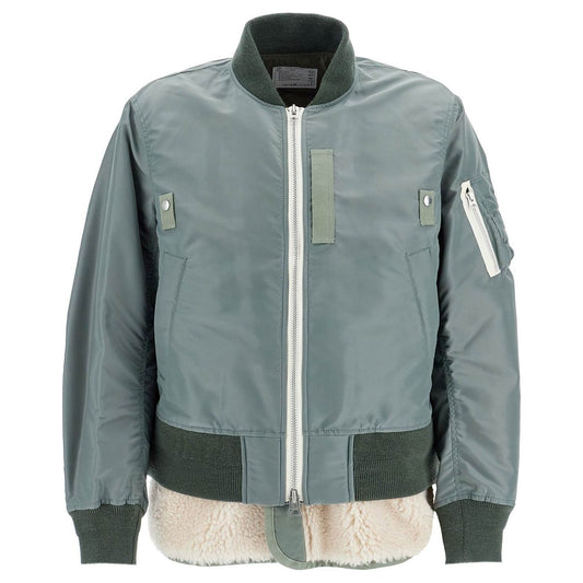 Sacai layered hybrid bomber jacket