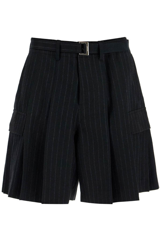 Sacai striped pleated bermuda shorts Short trousers Sacai