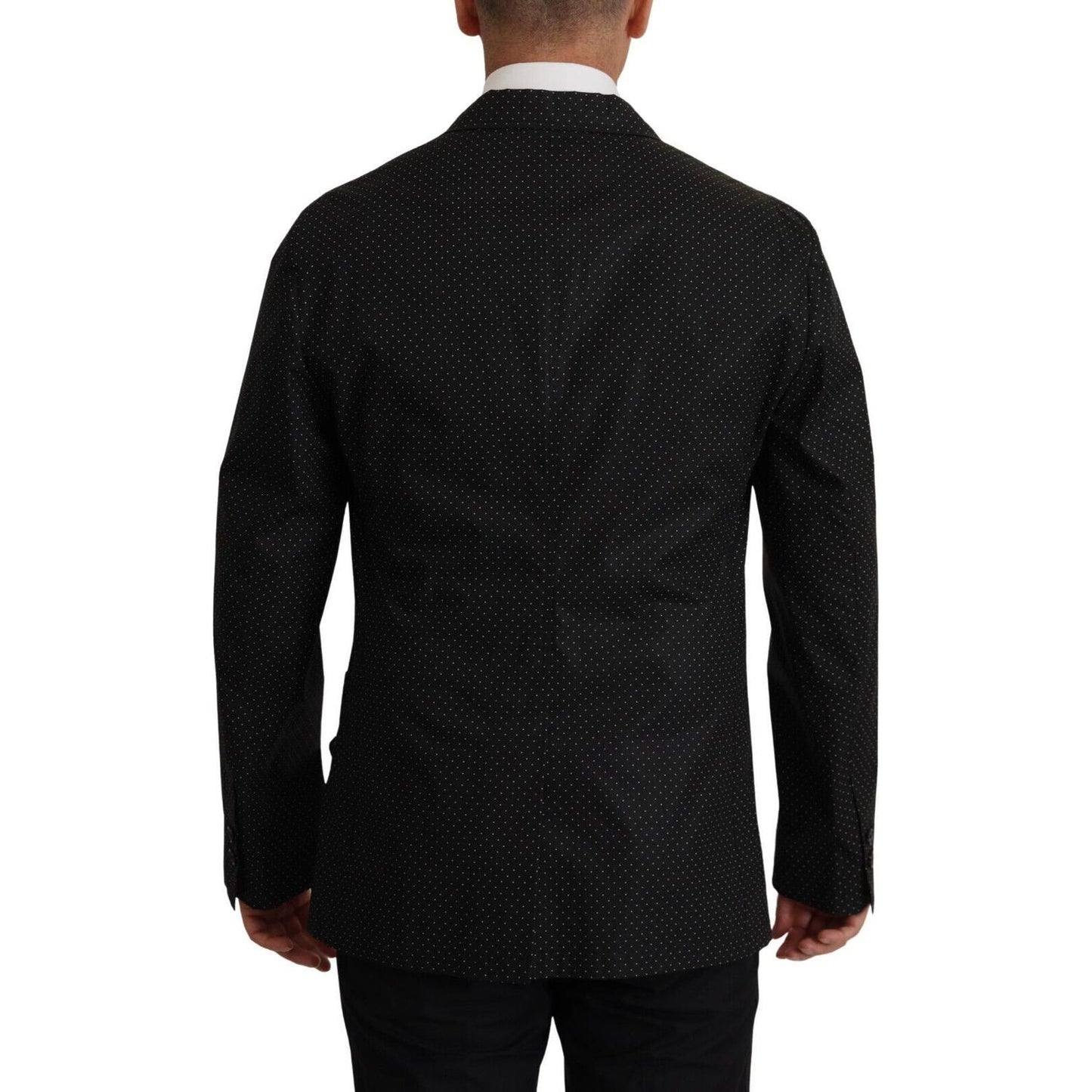 Dolce & Gabbana Black Polka Dotted Cotton Blazer Jacket