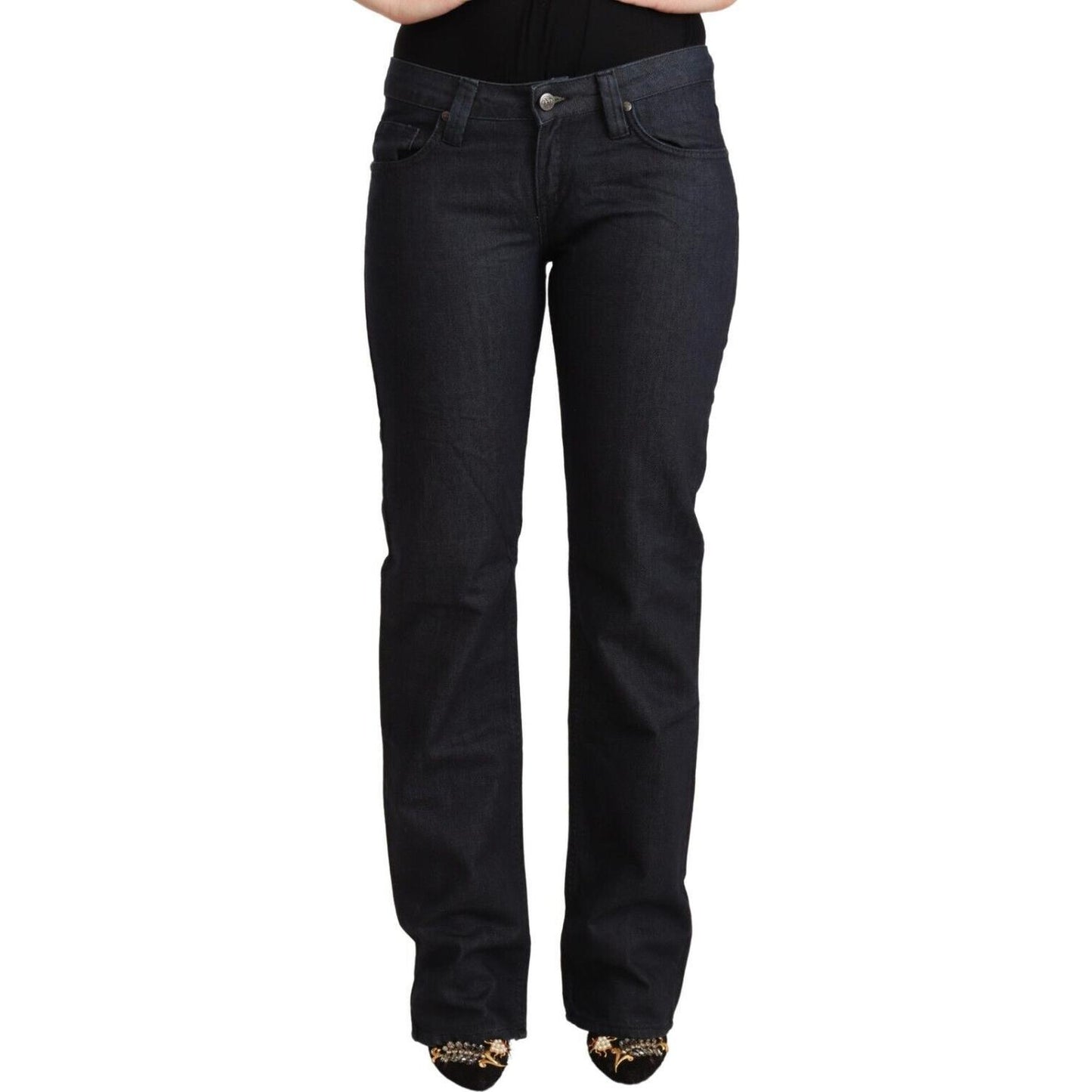 Exte Chic Dark Blue Low Waist Straight Denim Exte