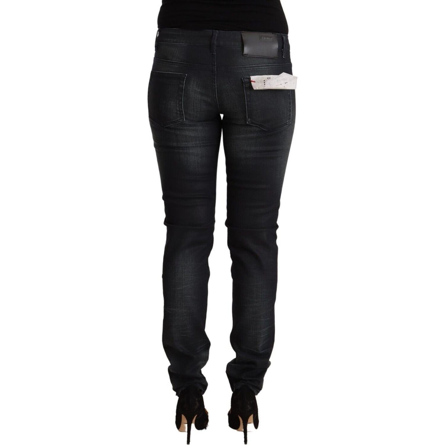 Acht Sleek Black Washed Slim Fit Jeans Acht Black