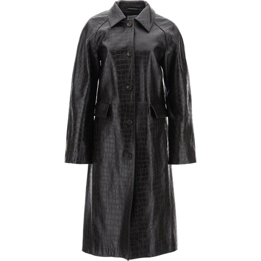 Toteme crocodile embossed leather coat Jackets Toteme