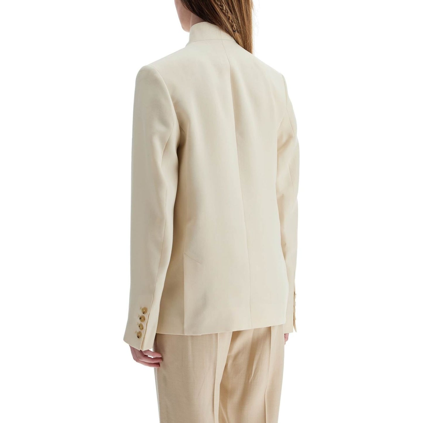 Toteme beige viscose blazer with high collar Jackets Toteme