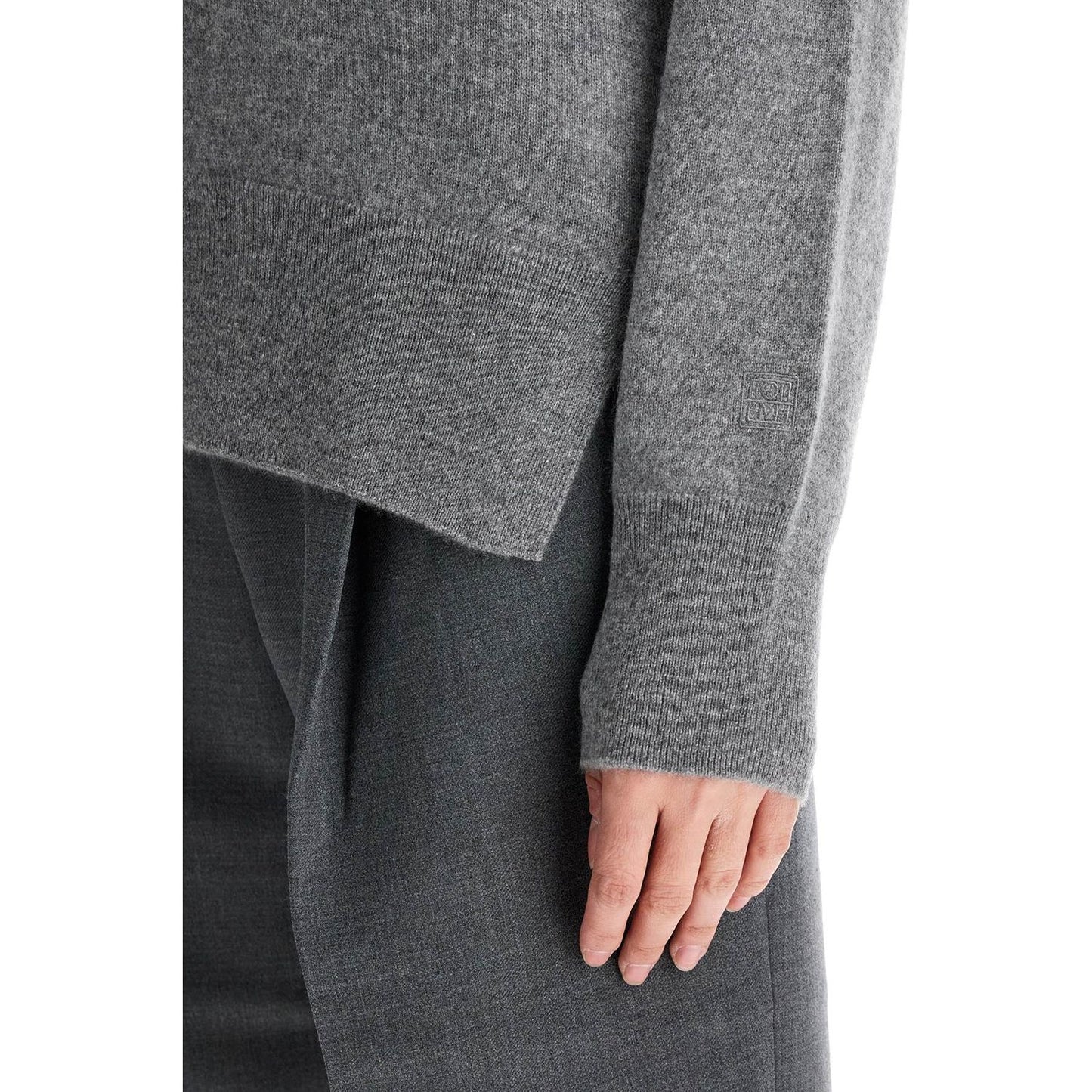 Toteme asymmetrical grey mélange cashmere sweater Knitwear Toteme