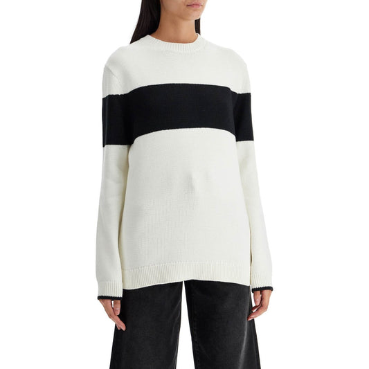 Toteme crewneck pullover with contrasting band Knitwear Toteme