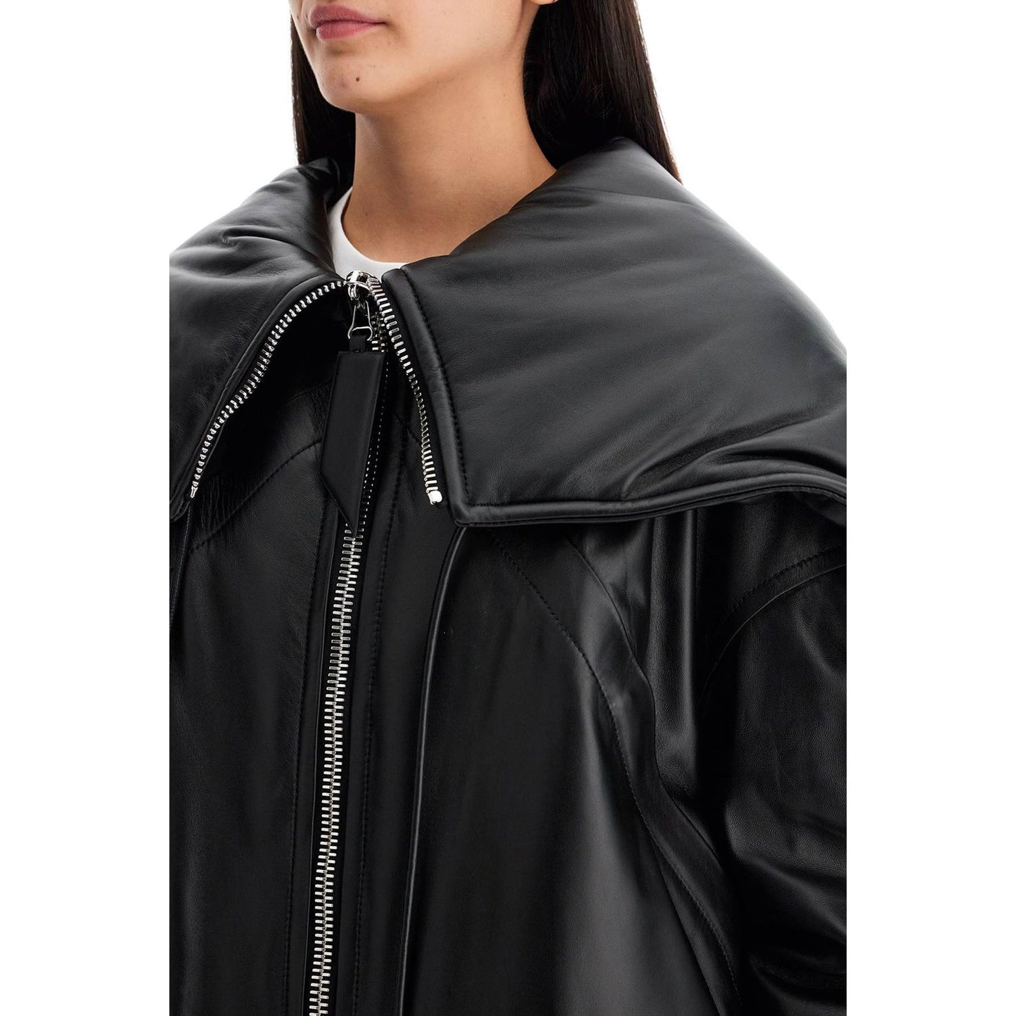 The Attico nappa bomber jacket with oversized hood Jackets The Attico