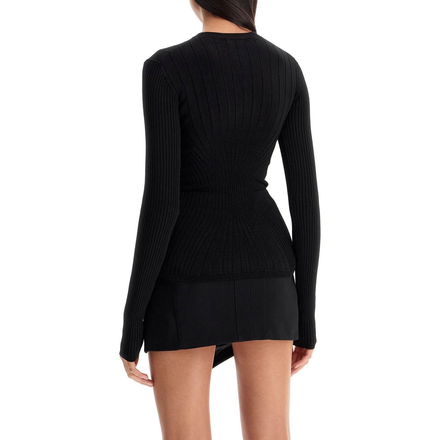 Mugler Mugler ribbed knit top with long sleeves