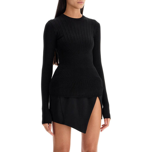 Mugler Mugler ribbed knit top with long sleeves