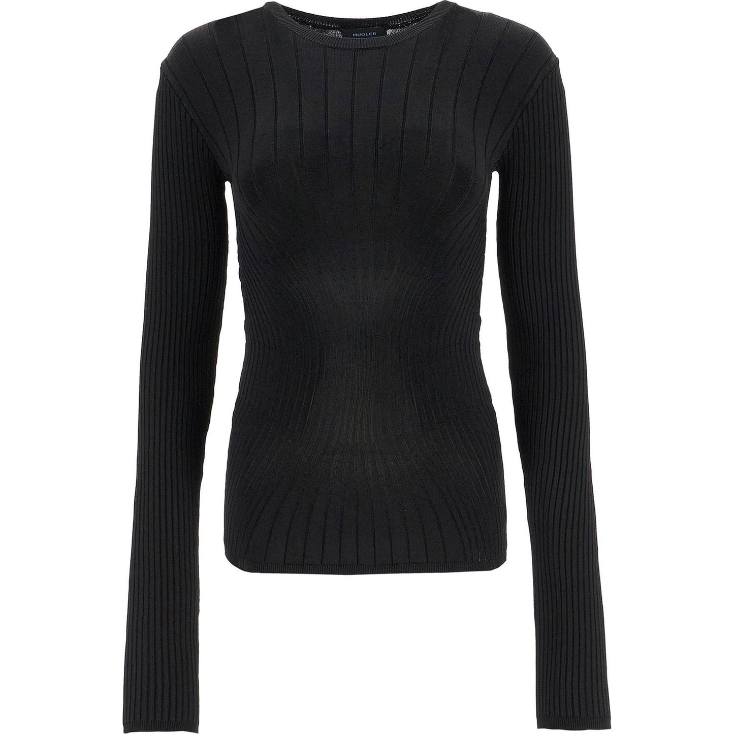 Mugler Mugler ribbed knit top with long sleeves