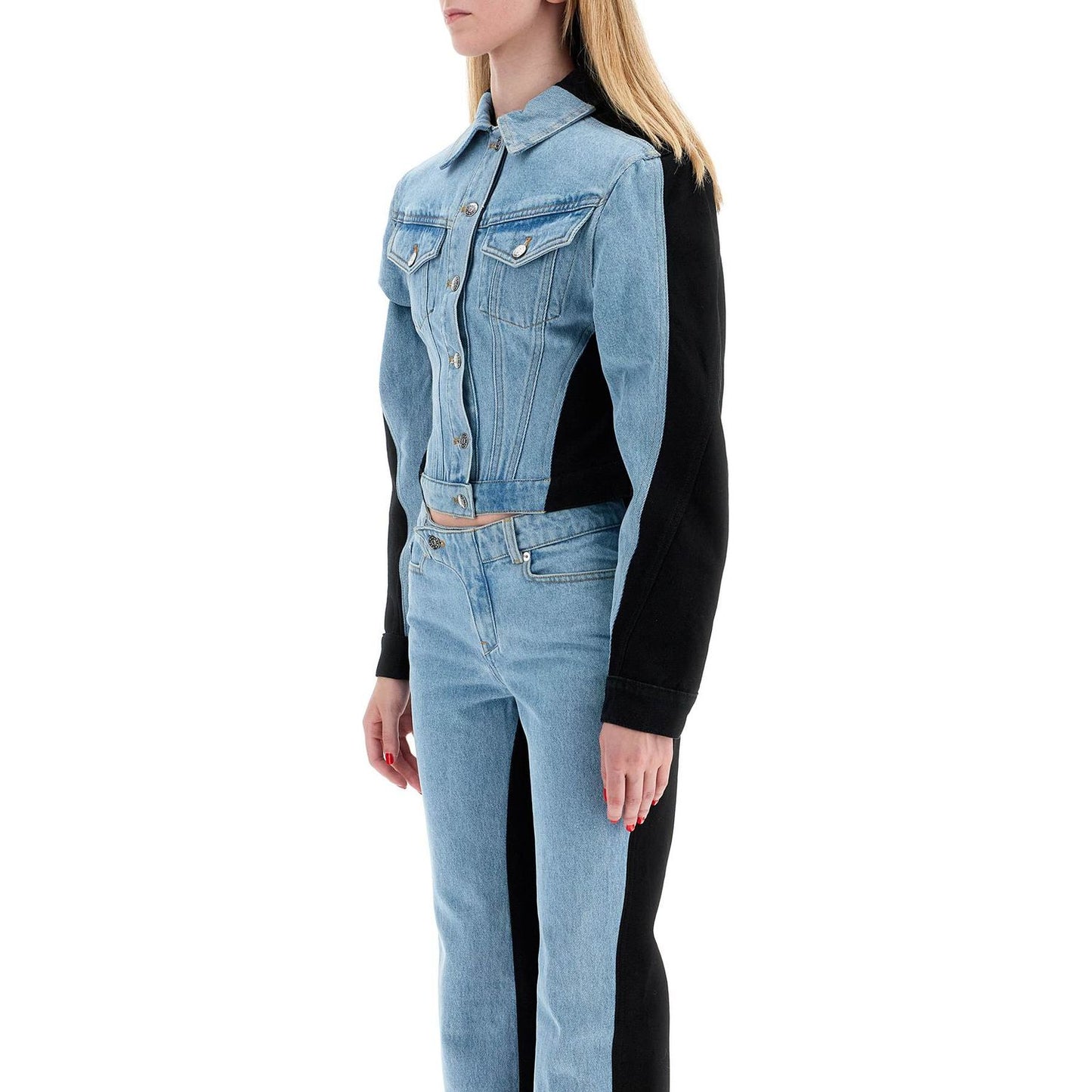 Mugler bicolor denim jacket Jackets Mugler