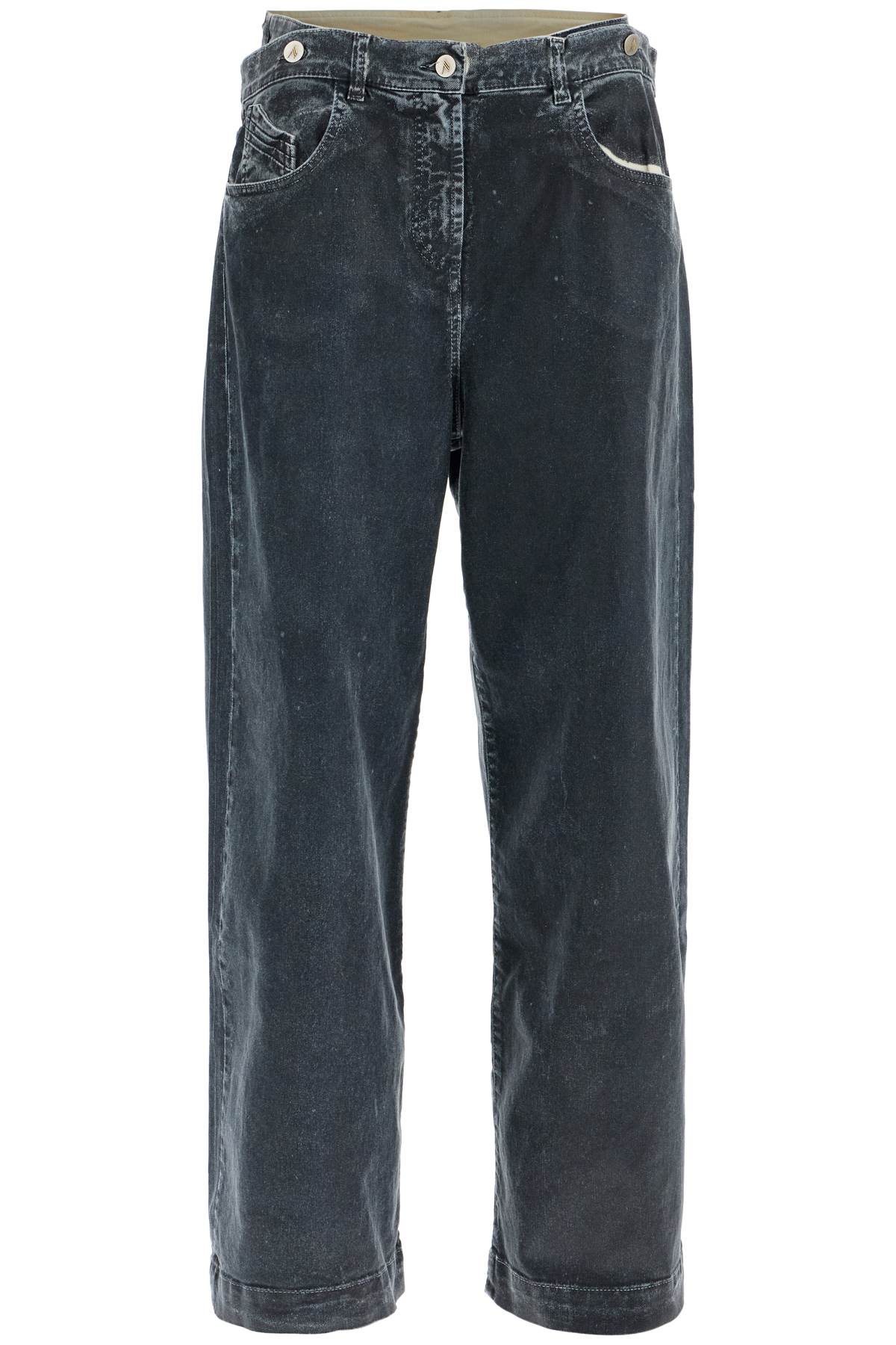 The Attico loose fit high-waisted navy blue denim pants Trousers The Attico