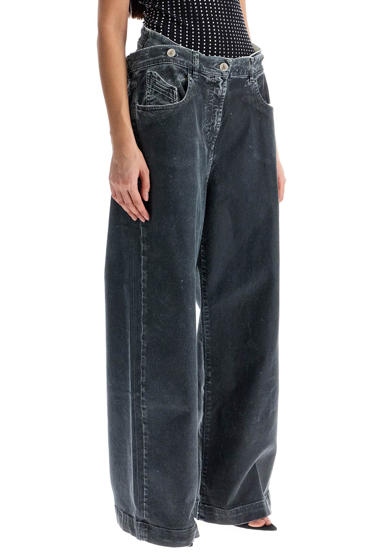 The Attico loose fit high-waisted navy blue denim pants Trousers The Attico