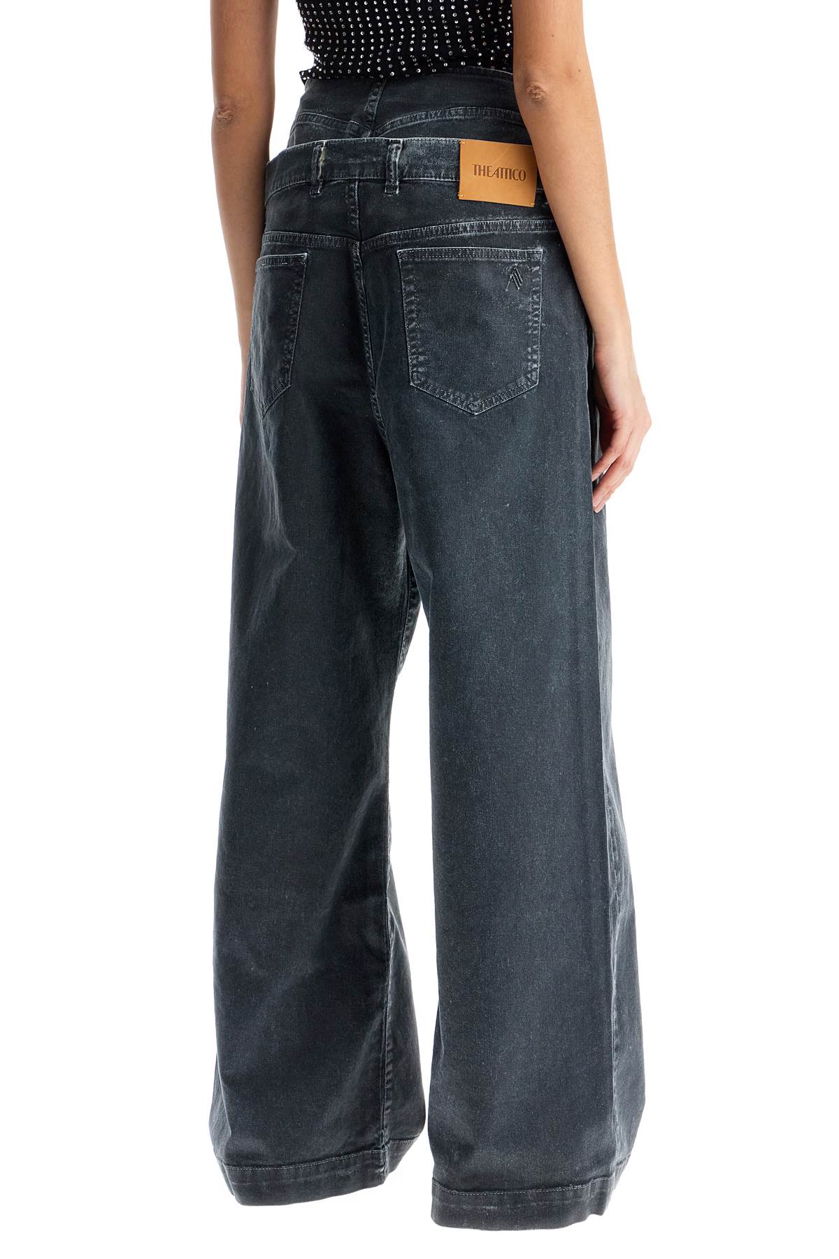 The Attico loose fit high-waisted navy blue denim pants Trousers The Attico