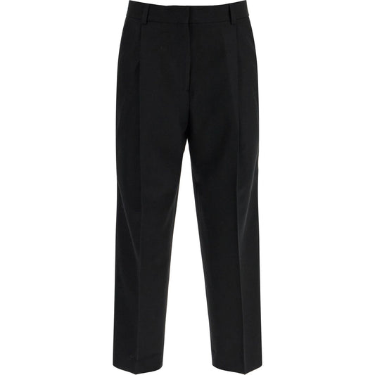 Toteme black recycled wool wide leg trousers Trousers Toteme