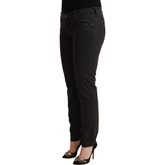 Ermanno Scervino Chic Black Low Waist Skinny Denim Ermanno Scervino