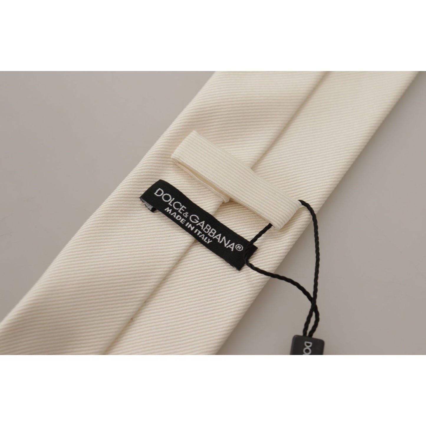 Dolce & Gabbana Elegant White Silk Men's Tie Dolce & Gabbana