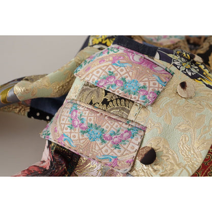 Dolce & Gabbana Multicolor Double-Breasted Patchwork Jacquard Blazer Jacket Dolce & Gabbana