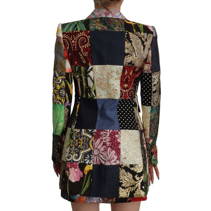 Dolce & Gabbana Multicolor Double-Breasted Patchwork Jacquard Blazer Jacket Dolce & Gabbana
