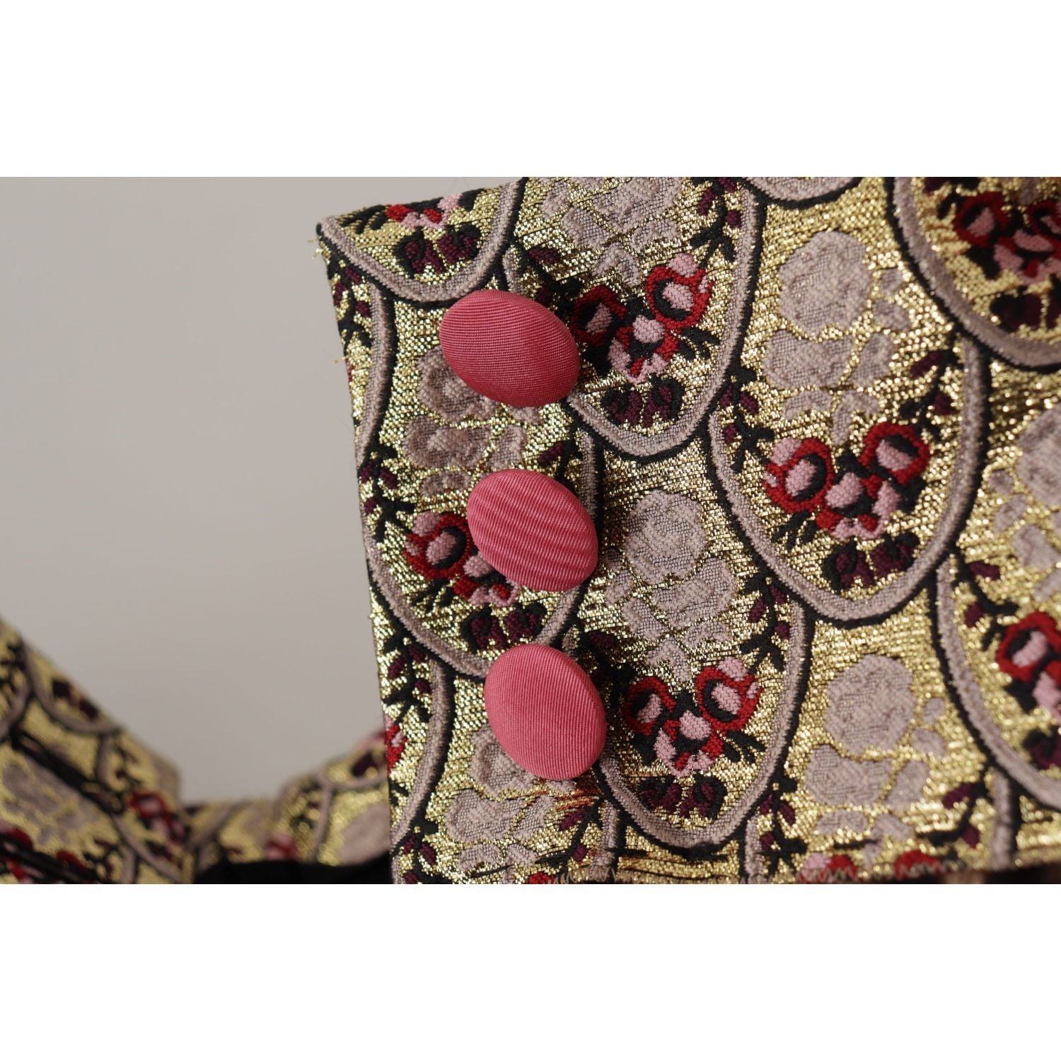 Dolce & Gabbana Brown Leopard Gold Jacquard High Waist Pants