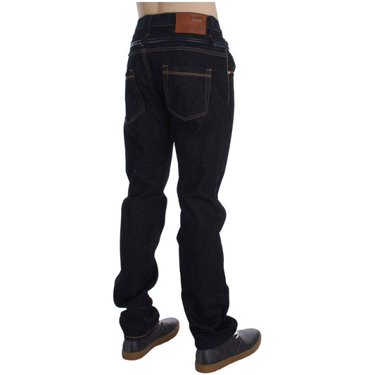Acht Blue Cotton Regular Straight Fit Jeans