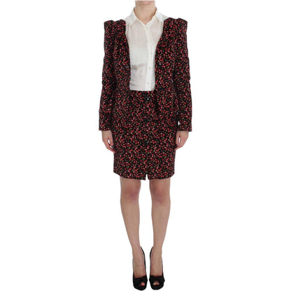 BENCIVENGA Black Multicolor Floral Suit
