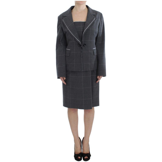 BENCIVENGA Gray Stretch Sheath Dress Suit Set