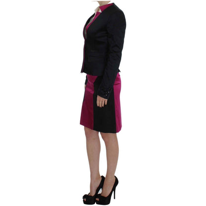 Exte Black Pink Two Piece Suit Skirt & Blazer