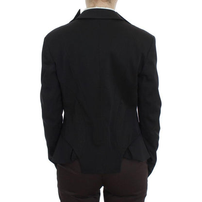 Exte Black Stretch Single Breasted Blazer Jacket